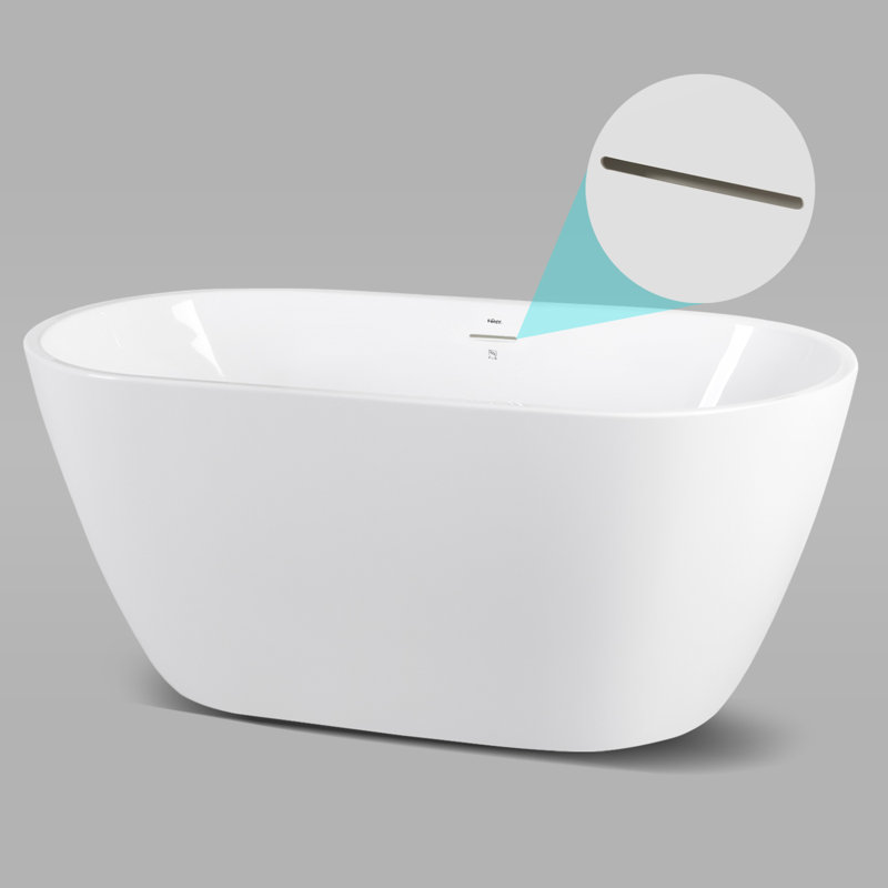 FerdY Bali 55.10'' x 28.00'' Freestanding Soaking Acrylic Bathtub Wayfair